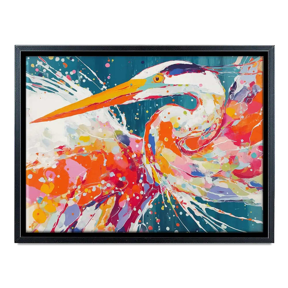 Heron Strike Canvas Print Heron Strike Canvas Print wall art product Chromatic Storm Studio