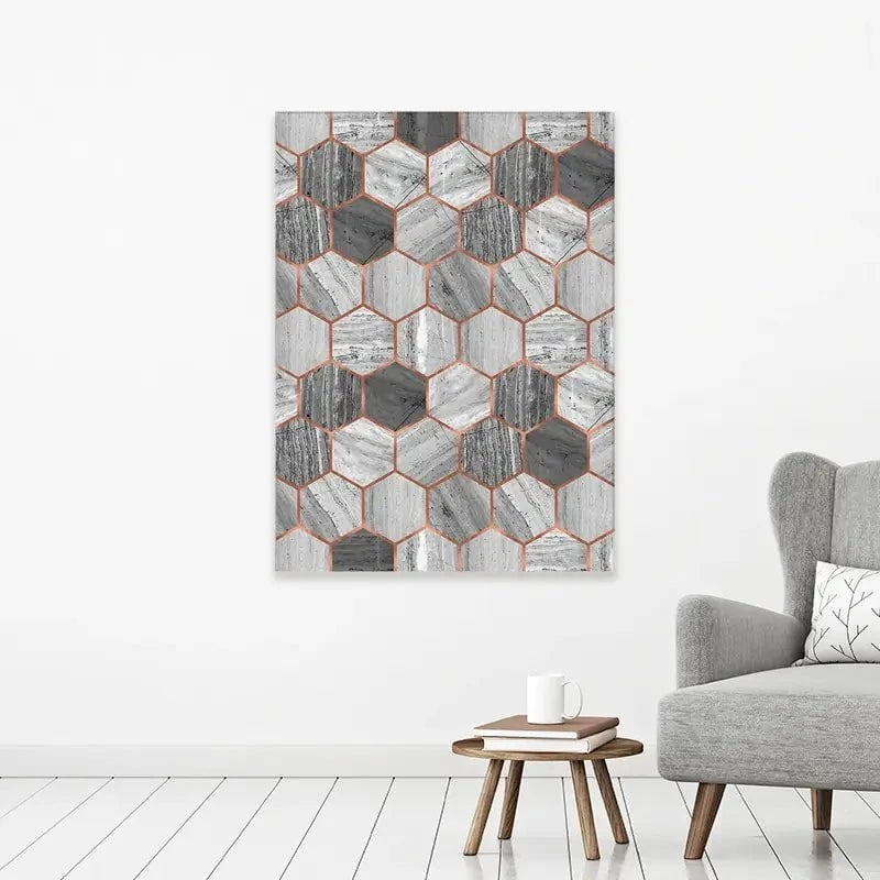 Hexagon Marble Canvas Print Hexagon Marble Canvas Print wall art product Emanuela Carratoni - Independent