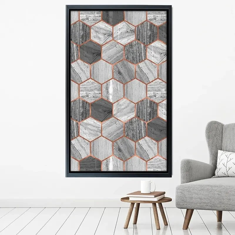 Hexagon Marble Canvas Print Hexagon Marble Canvas Print wall art product Emanuela Carratoni - Independent