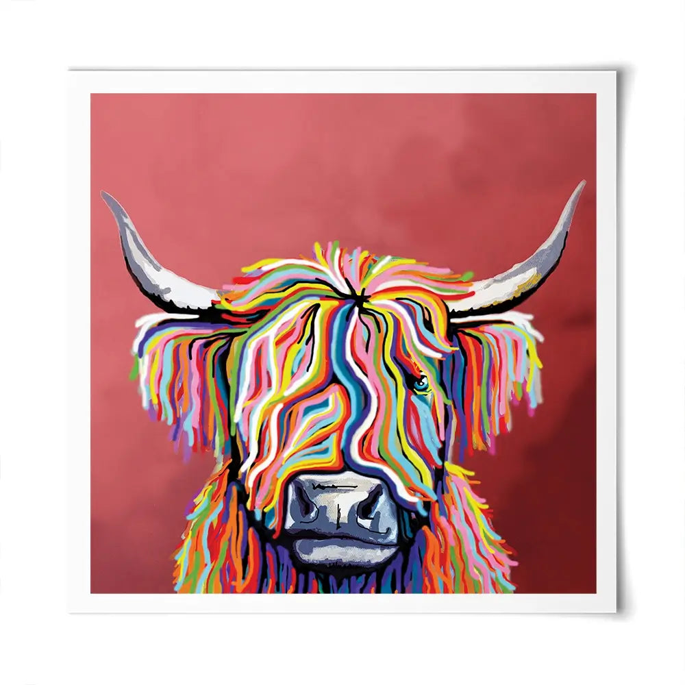 Highland Coo Square Art Print Highland Coo Square Art Print wall art product Art Print Shop