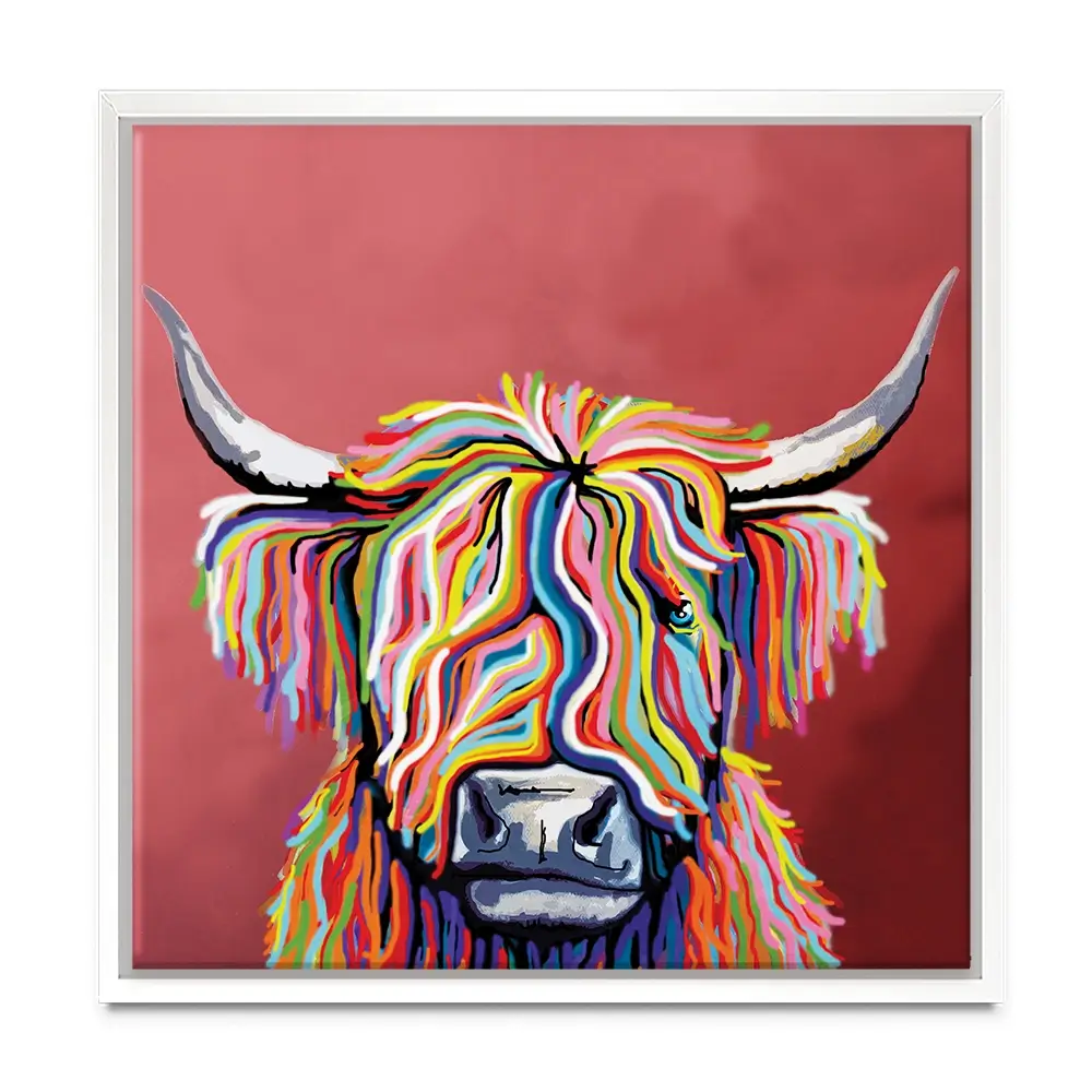 Highland Coo Square Canvas Print Highland Coo Square Canvas Print wall art product Art Print Shop
