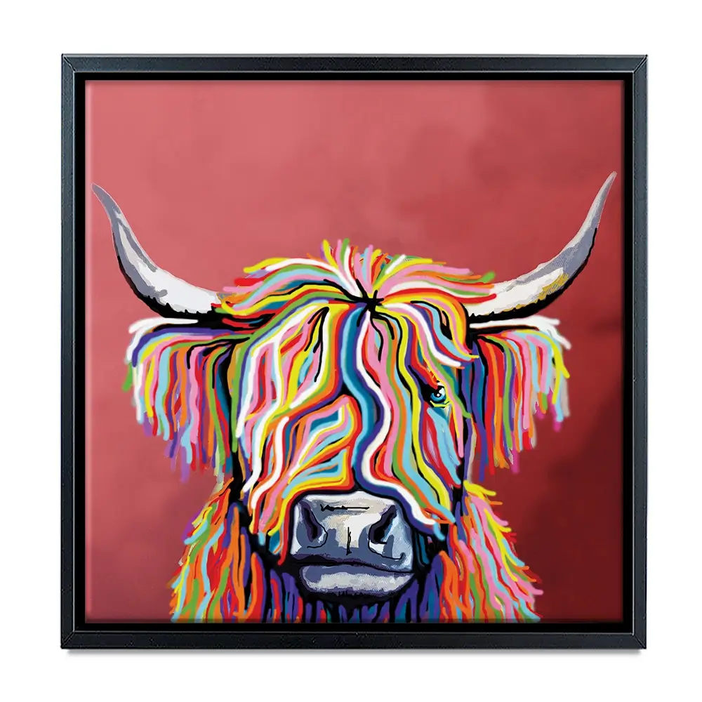 Highland Coo Square Canvas Print Highland Coo Square Canvas Print wall art product Art Print Shop