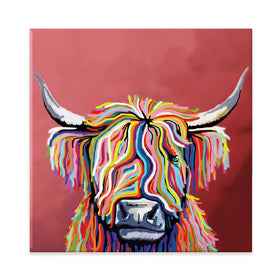 Highland Coo Square Canvas Print Highland Coo Square Canvas Print wall art product Art Print Shop