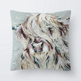 Highland Cow And Butterfly Cushion Highland Cow And Butterfly Cushion wall art product Nicola Jane Rowles