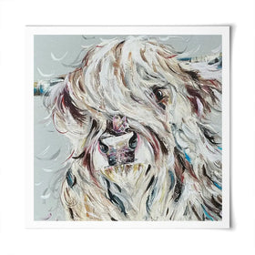 Highland Cow And Butterfly Square Art Print Highland Cow And Butterfly Square Art Print wall art product Nicola Jane Rowles
