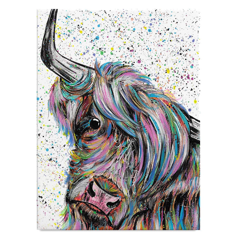Highland Cow Annie Canvas Print wall art product Emma LC Art