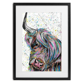 Highland Cow Annie Framed Art Print wall art product Emma LC Art