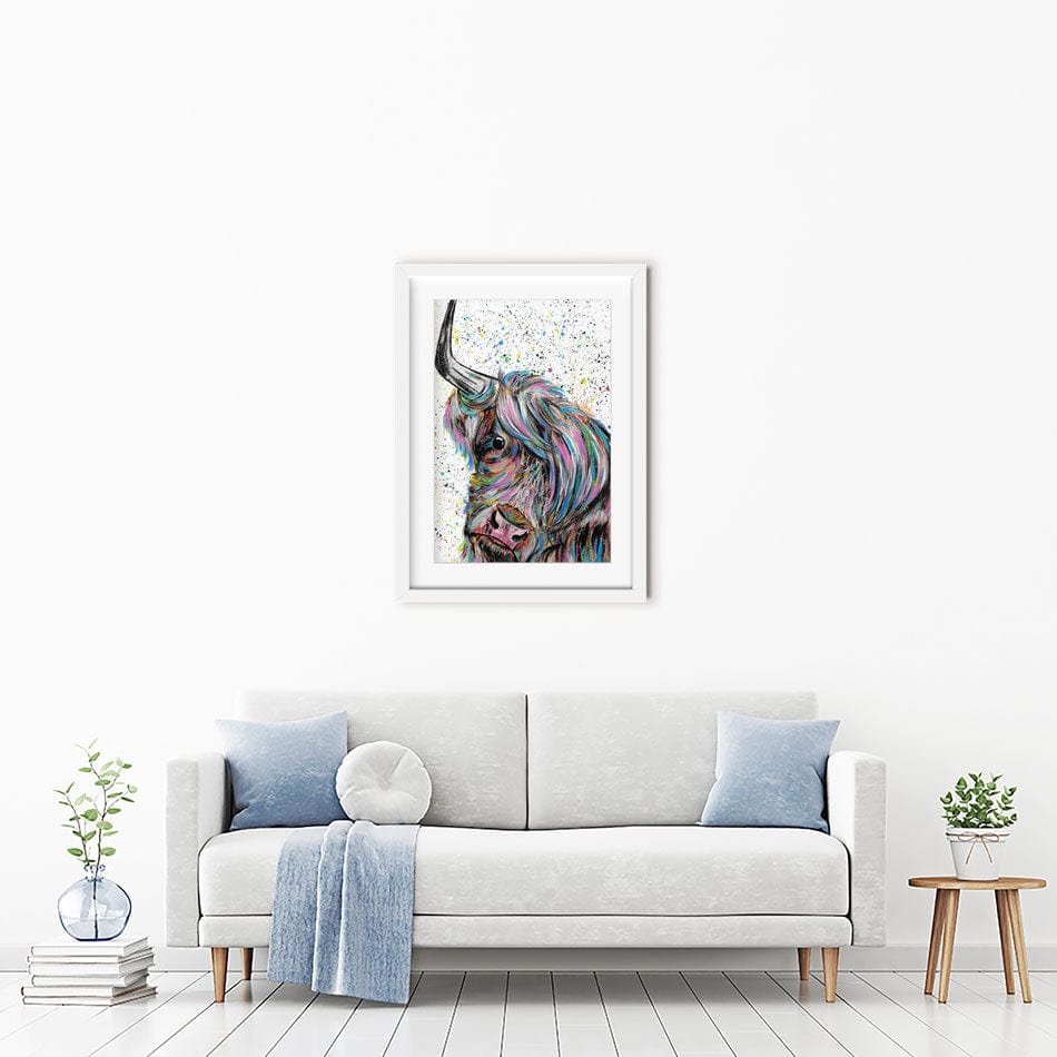 Highland Cow Annie Framed Art Print wall art product Emma LC Art