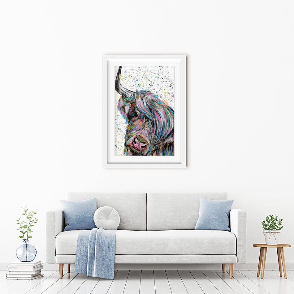 Highland Cow Annie Framed Art Print wall art product Emma LC Art