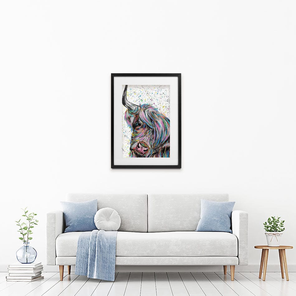 Highland Cow Annie Framed Art Print wall art product Emma LC Art