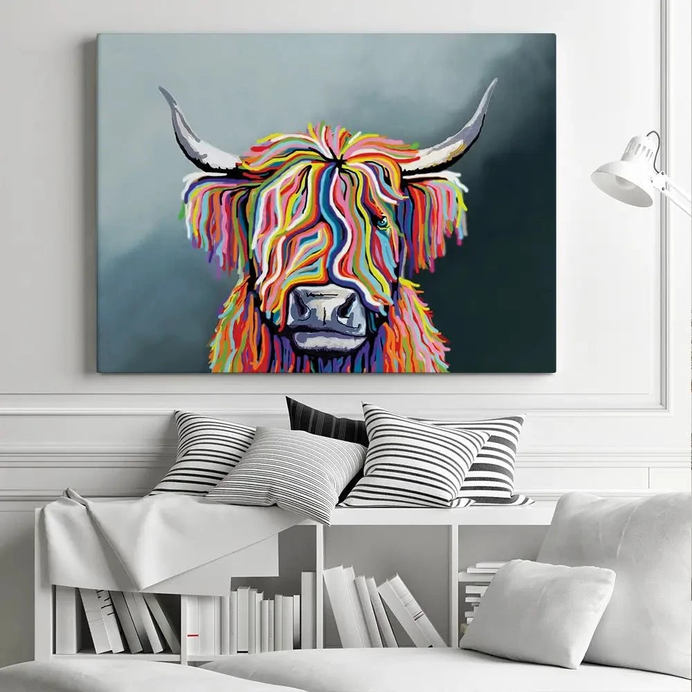 Highland Cow Canvas Print Highland Cow Canvas Print | Highland Cow Canvas Art | Cow Wall Art wall art product Independent
