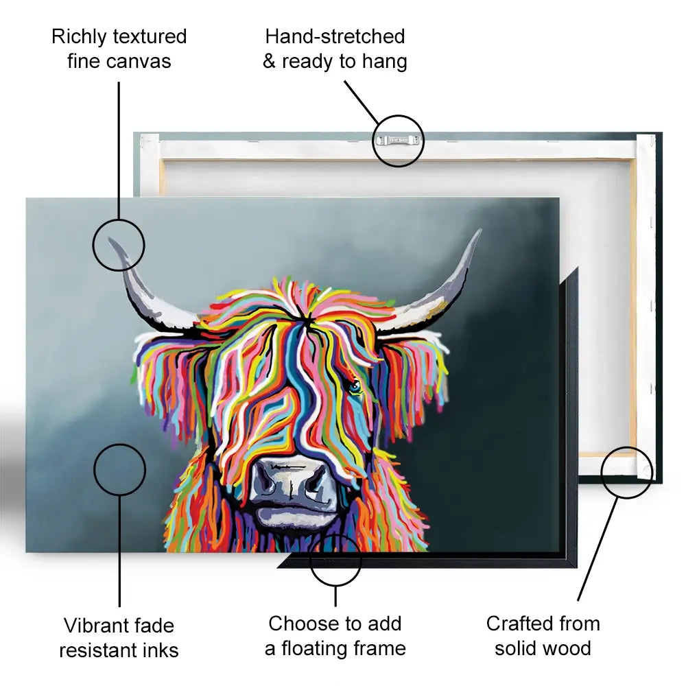 Highland Cow Canvas Print Highland Cow Canvas Print | Cow Art & Wall Decor wall art product Independent