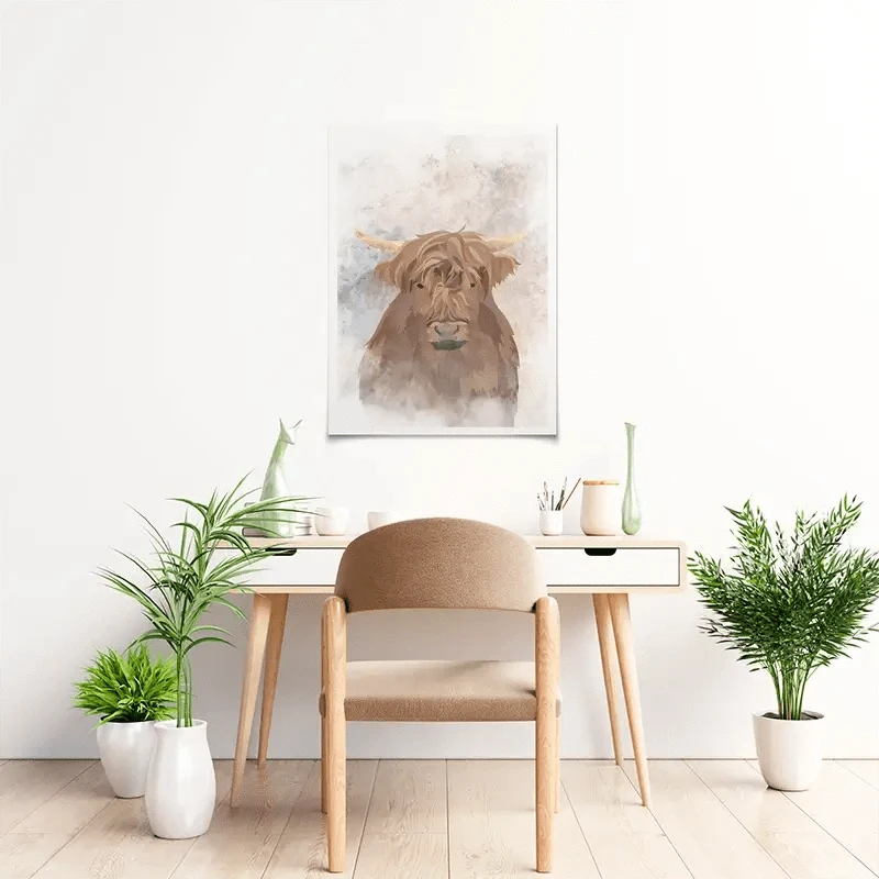 Highland Cow Haze Art Print Highland Cow Haze Art Print wall art product Sarah Manovski