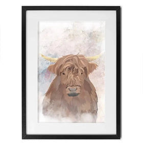 Highland Cow Haze Framed Art Print Highland Cow Haze Framed Art Print wall art product Sarah Manovski