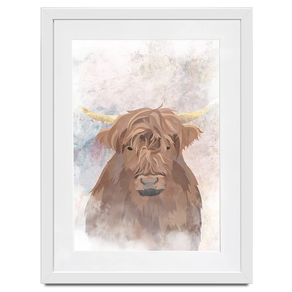 Highland Cow Haze Framed Art Print Highland Cow Haze Framed Art Print wall art product Sarah Manovski