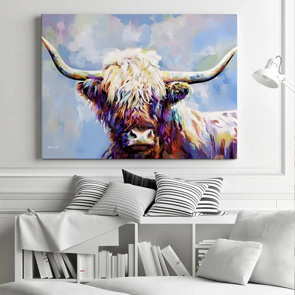 Highland Cow In Winters Serenity Canvas Print Highland Cow In Winters Serenity Canvas Print wall art product Leon Devenice
