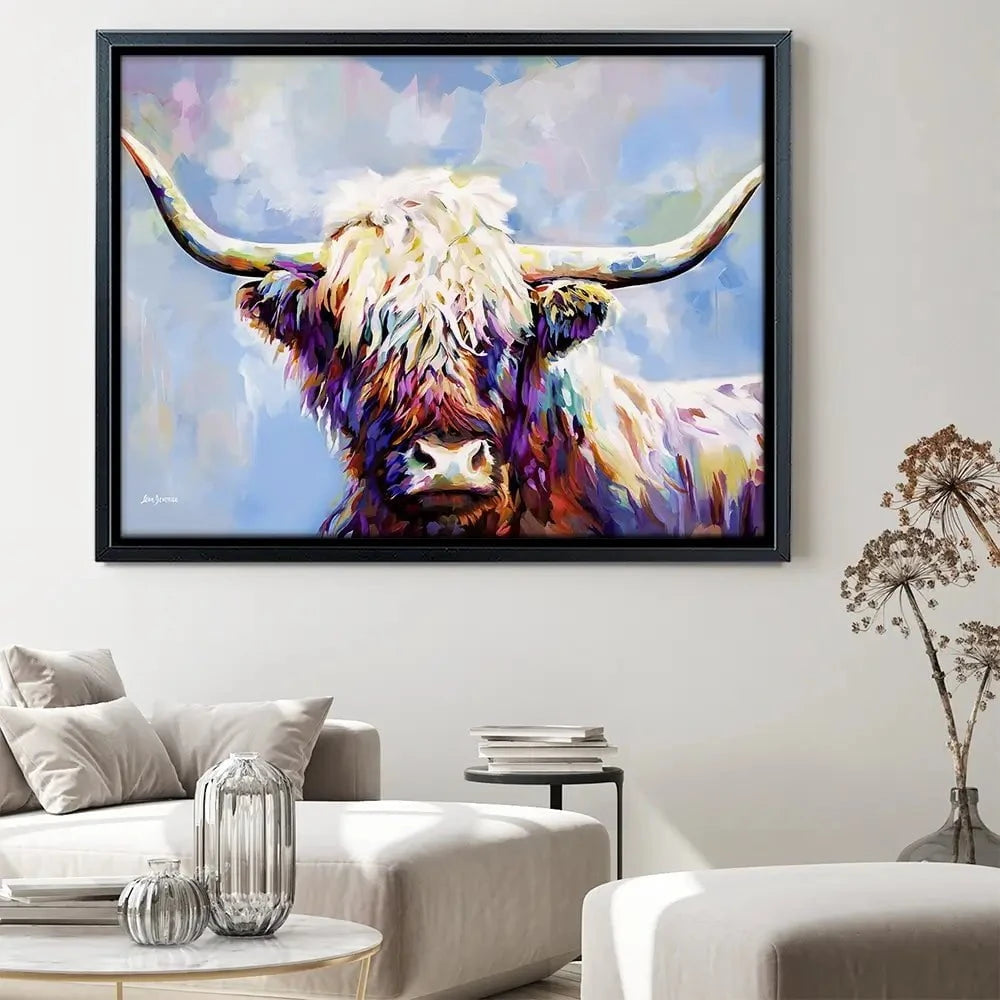 Highland Cow In Winters Serenity Canvas Print Highland Cow In Winters Serenity Canvas Print wall art product Leon Devenice
