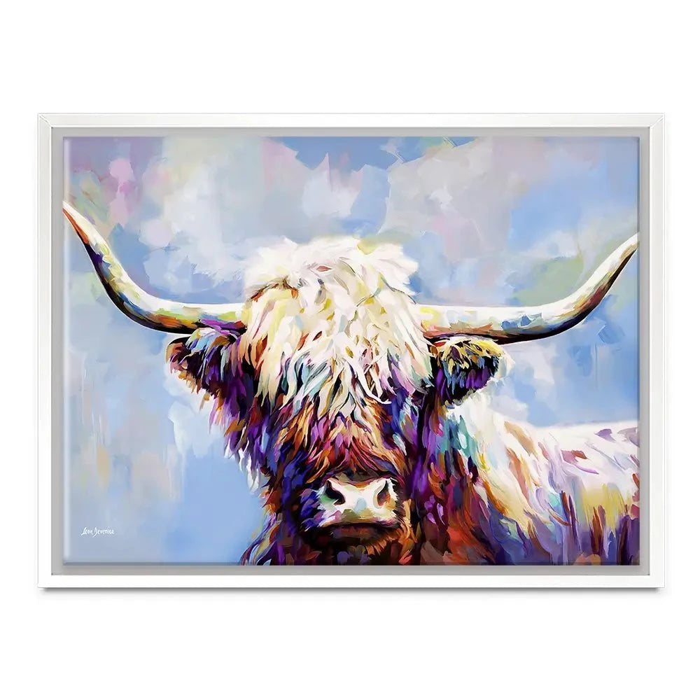 Highland Cow In Winters Serenity Canvas Print Highland Cow In Winters Serenity Canvas Print wall art product Leon Devenice