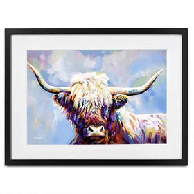 Highland Cow In Winters Serenity Framed Art Print Highland Cow In Winters Serenity Framed Art Print wall art product Leon Devenice