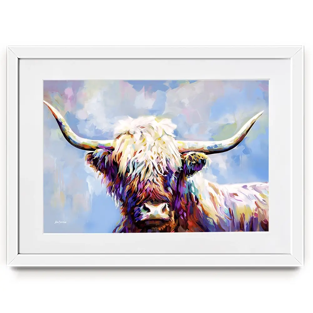 Highland Cow In Winters Serenity Framed Art Print Highland Cow In Winters Serenity Framed Art Print wall art product Leon Devenice