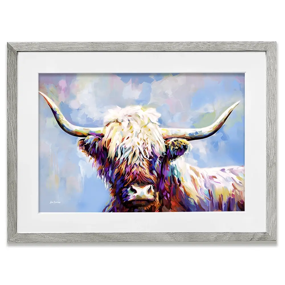 Highland Cow In Winters Serenity Framed Art Print Highland Cow In Winters Serenity Framed Art Print wall art product Leon Devenice
