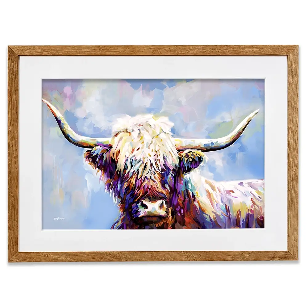 Highland Cow In Winters Serenity Framed Art Print Highland Cow In Winters Serenity Framed Art Print wall art product Leon Devenice
