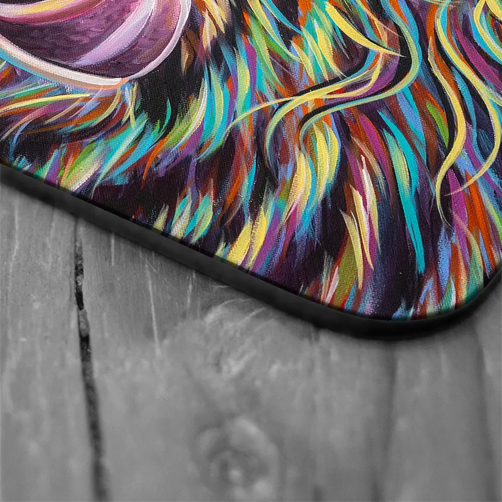 Highland Cow Licking Coaster Set Highland Cow Licking Coaster Set wall art product Art Print Shop