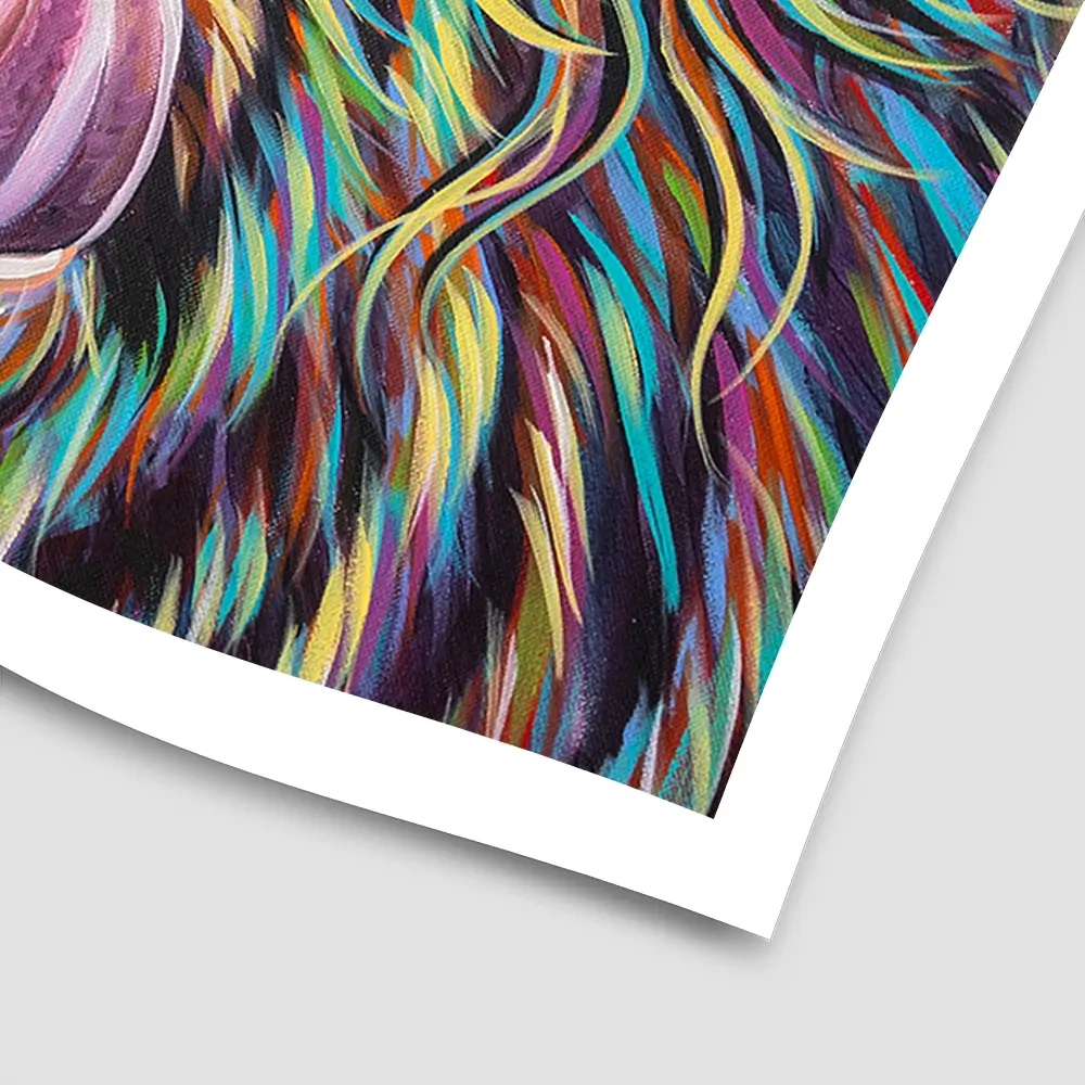 Highland Cow Licking Square Art Print Highland Cow Licking Square Art Print wall art product Art Print Shop