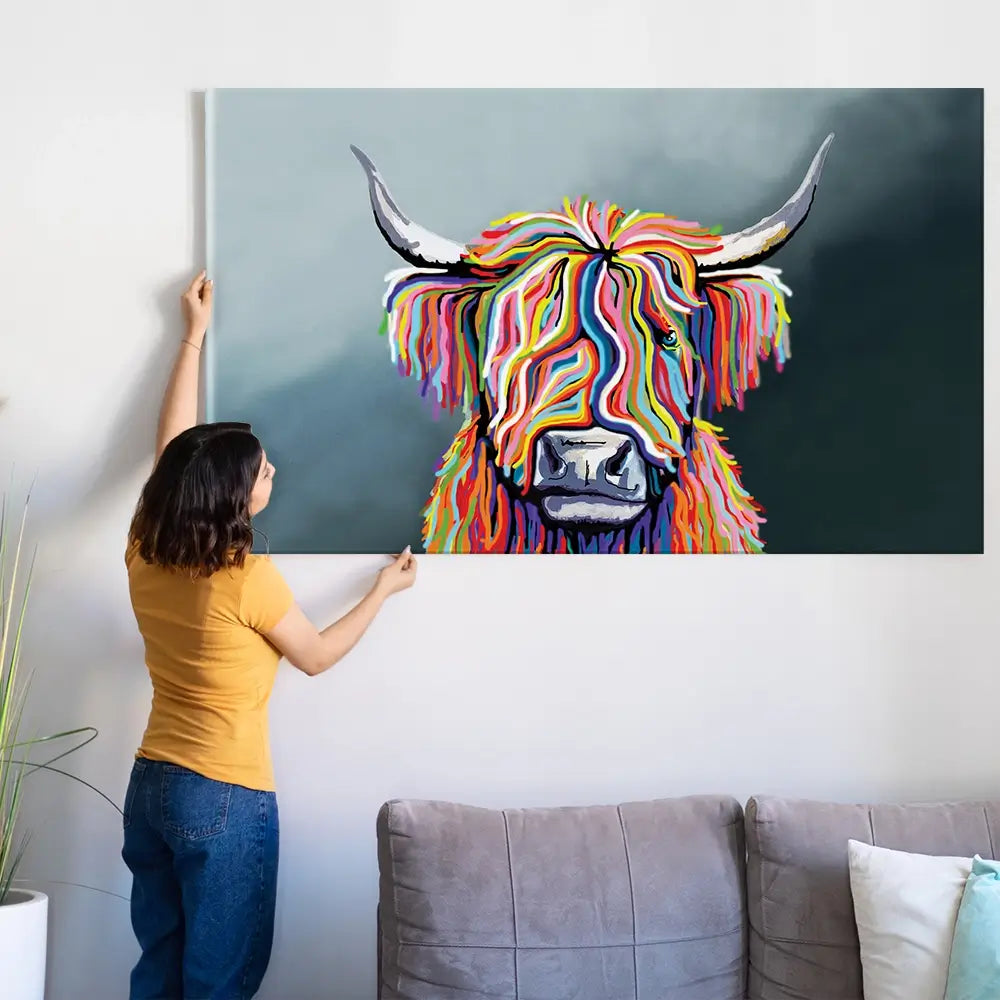 Highland Cow Oversized Canvas Print Highland Cow Oversized Canvas Print wall art product Independent
