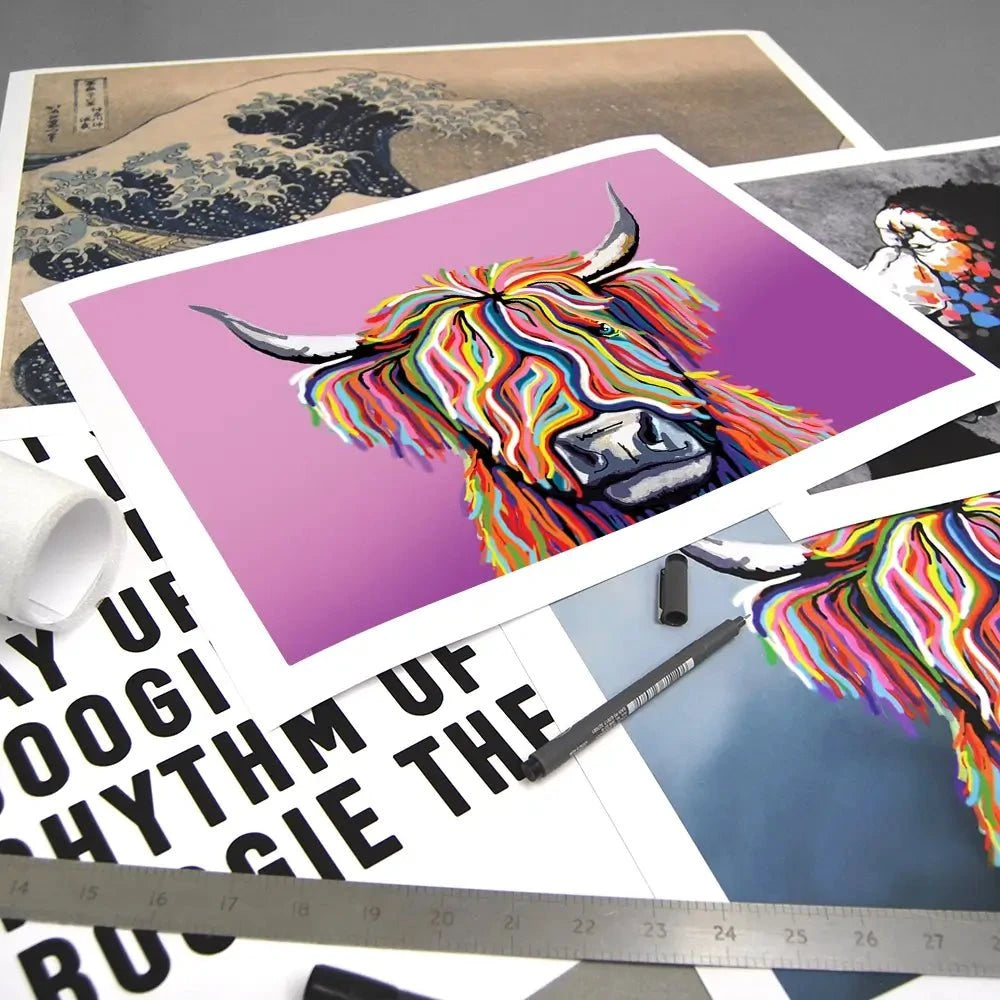 Highland Cow Pink Art Print Highland Cow Pink Art Print wall art product Independent