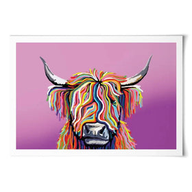 Highland Cow Pink Art Print Highland Cow Pink Art Print wall art product Independent