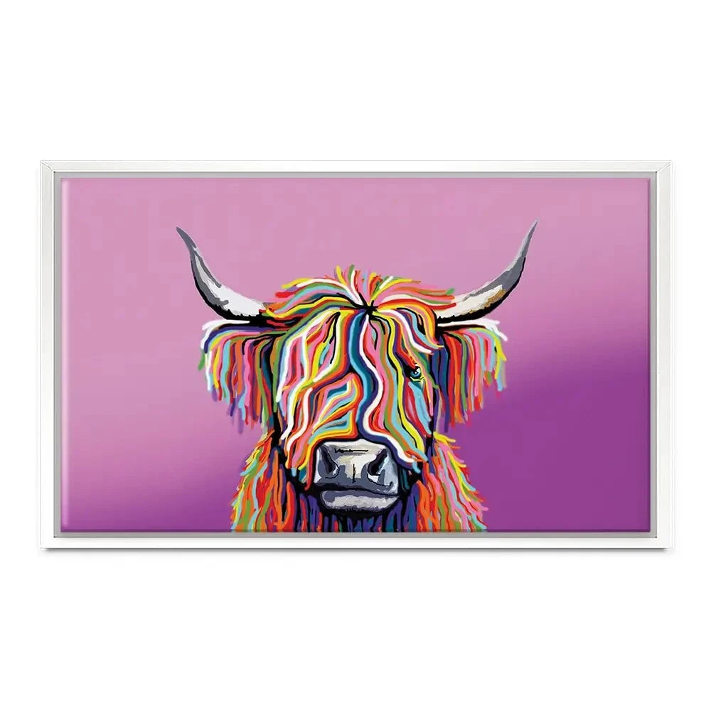 Highland Cow Pink Canvas Print Highland Cow Pink Canvas Print wall art product Independent