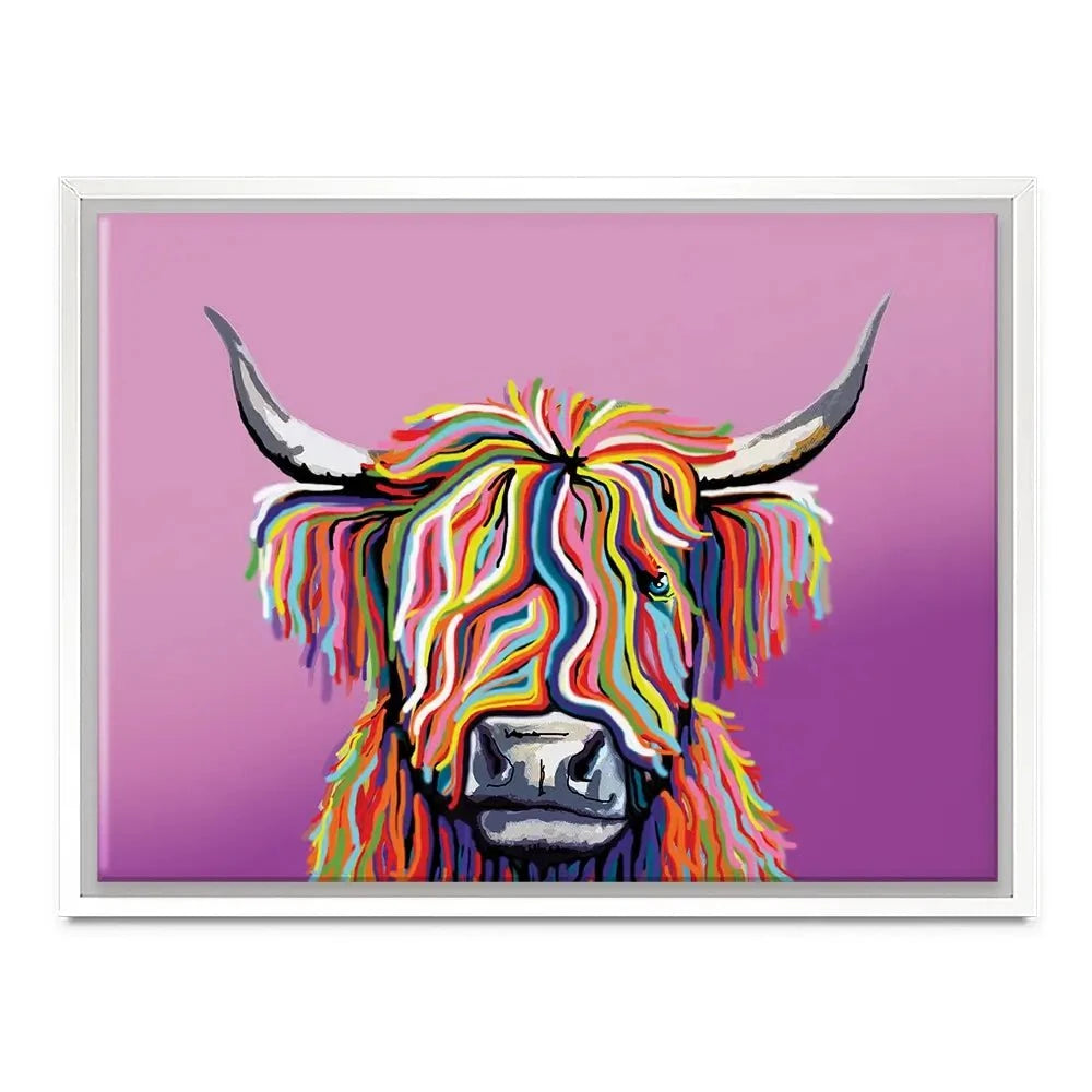 Highland Cow Pink Canvas Print Highland Cow Pink Canvas Print wall art product Independent