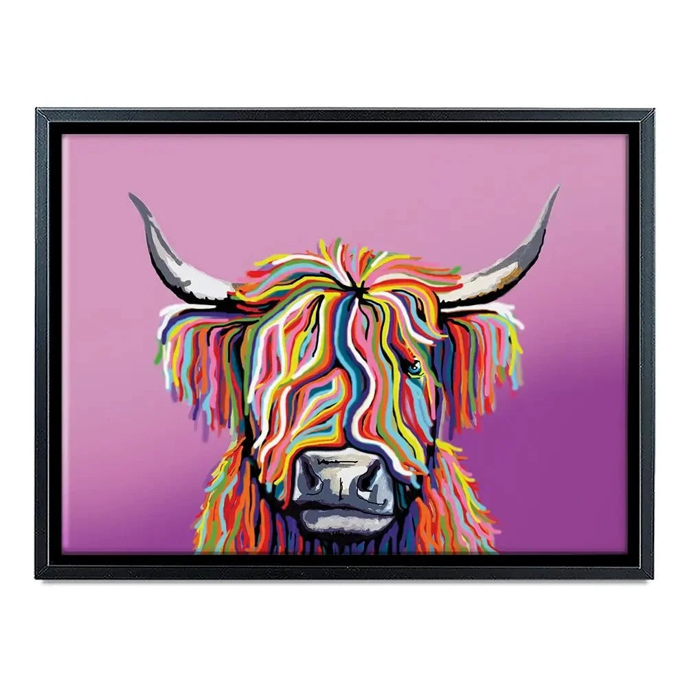 Highland Cow Pink Canvas Print Highland Cow Pink Canvas Print wall art product Independent