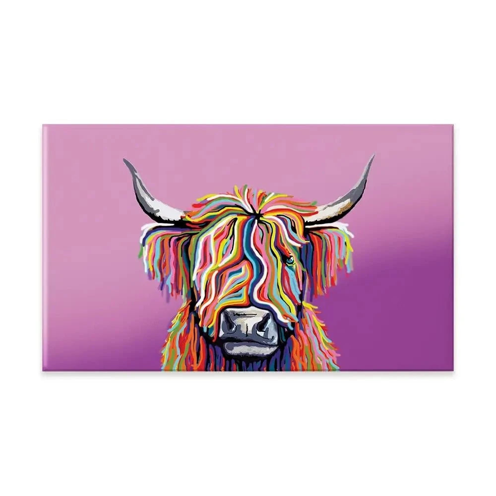 Highland Cow Pink Canvas Print Highland Cow Pink Canvas Print wall art product Independent