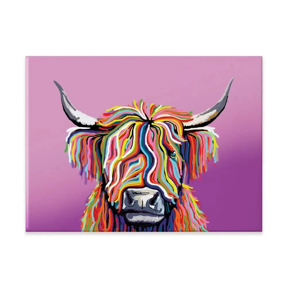 Highland Cow Pink Canvas Print Highland Cow Pink Canvas Print wall art product Independent