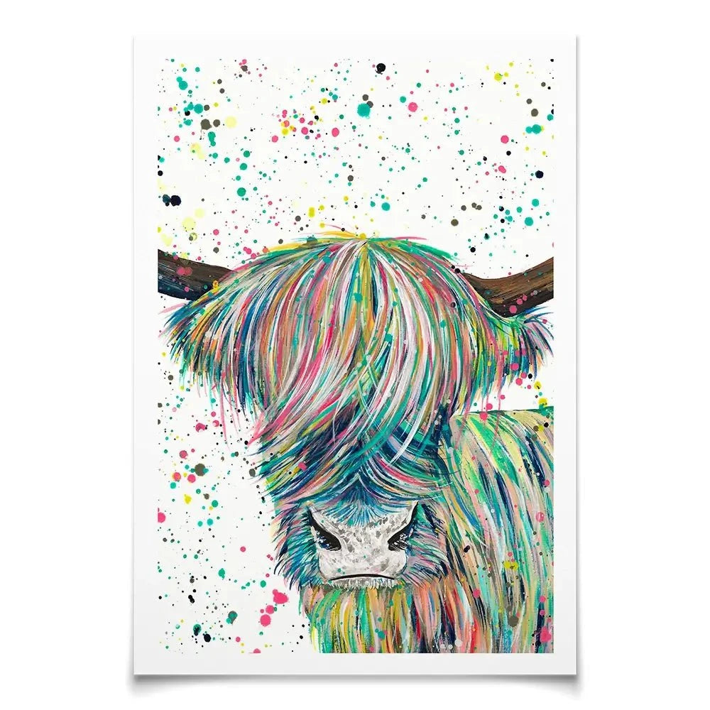 Highland Cow Roland Art Print Highland Cow Roland Art Print wall art product Emma LC Art