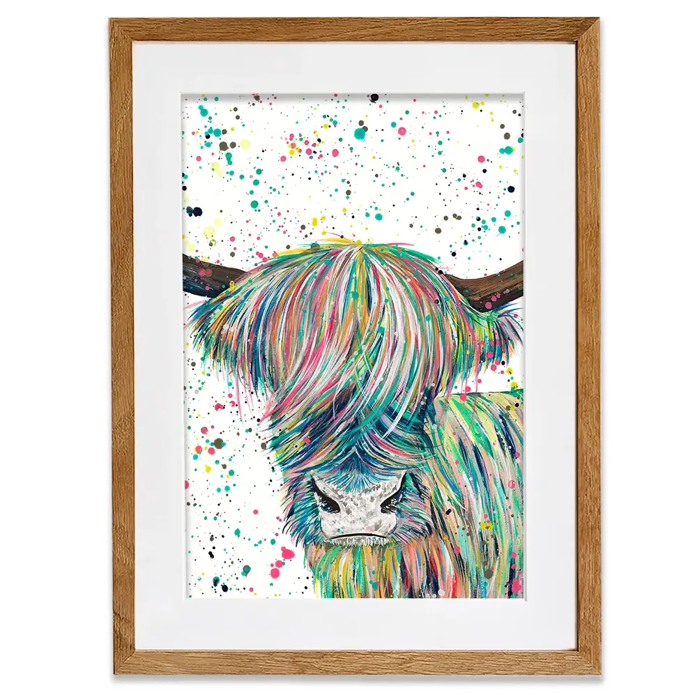 Highland Cow Roland Framed Art Print Highland Cow Roland Framed Art Print wall art product Emma LC Art
