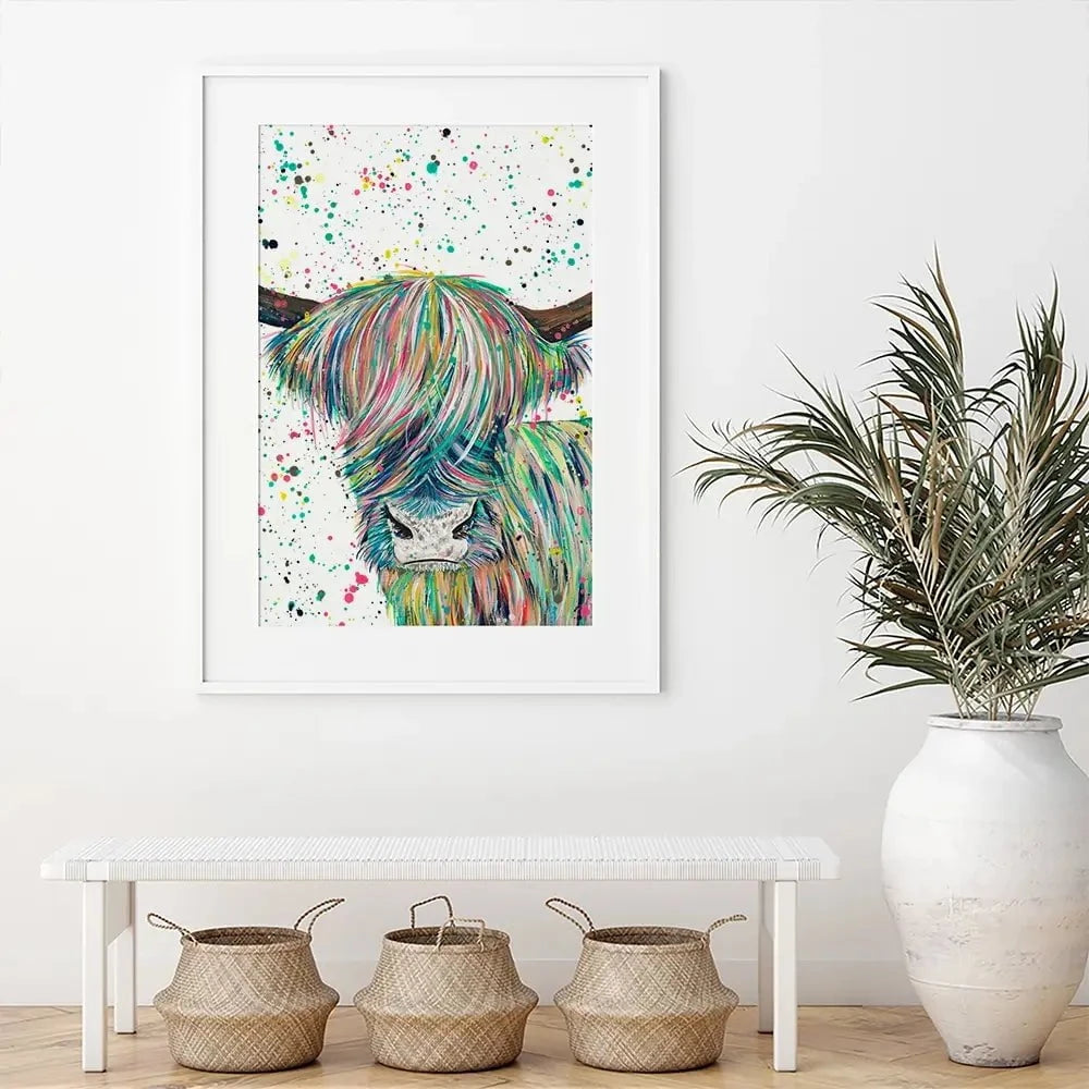 Highland Cow Roland Framed Art Print Highland Cow Roland Framed Art Print wall art product Emma LC Art