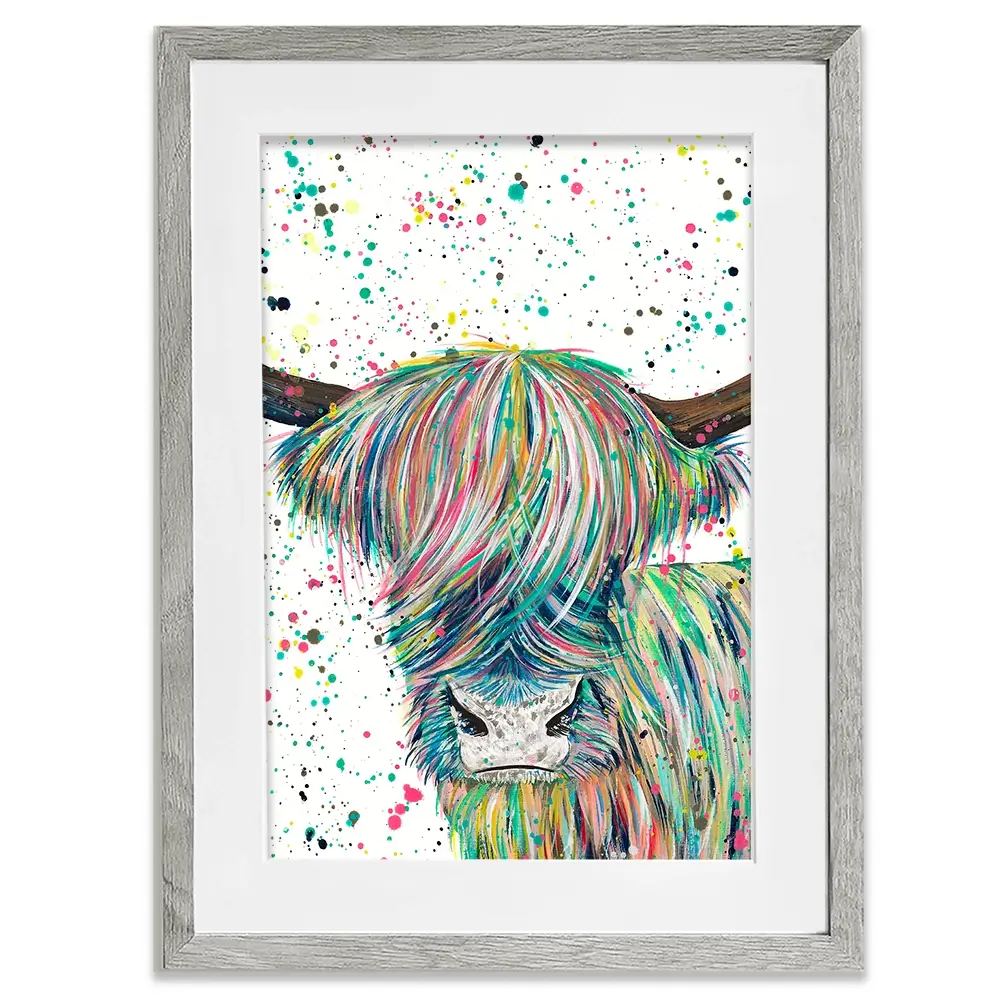 Highland Cow Roland Framed Art Print Highland Cow Roland Framed Art Print wall art product Emma LC Art