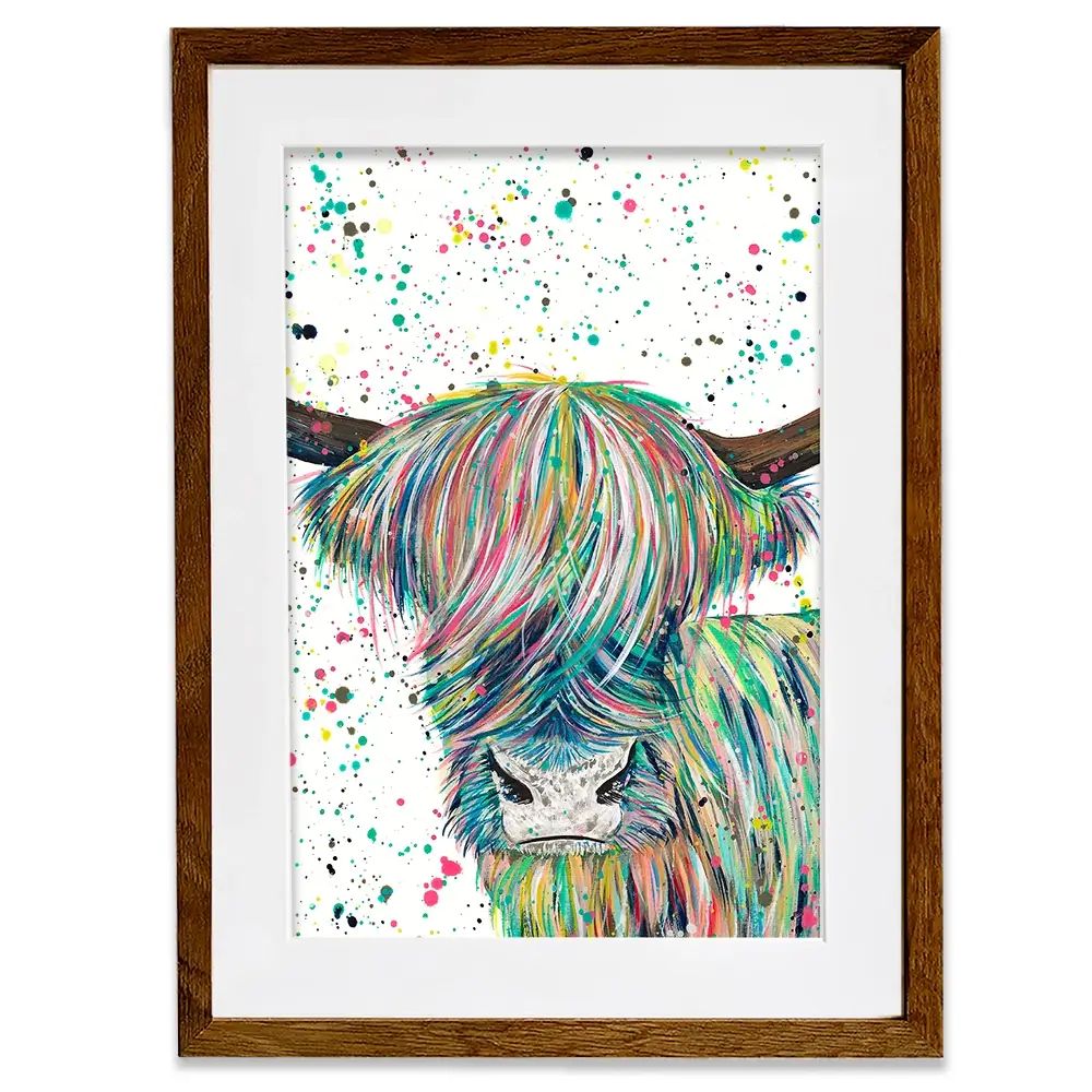 Highland Cow Roland Framed Art Print Highland Cow Roland Framed Art Print wall art product Emma LC Art