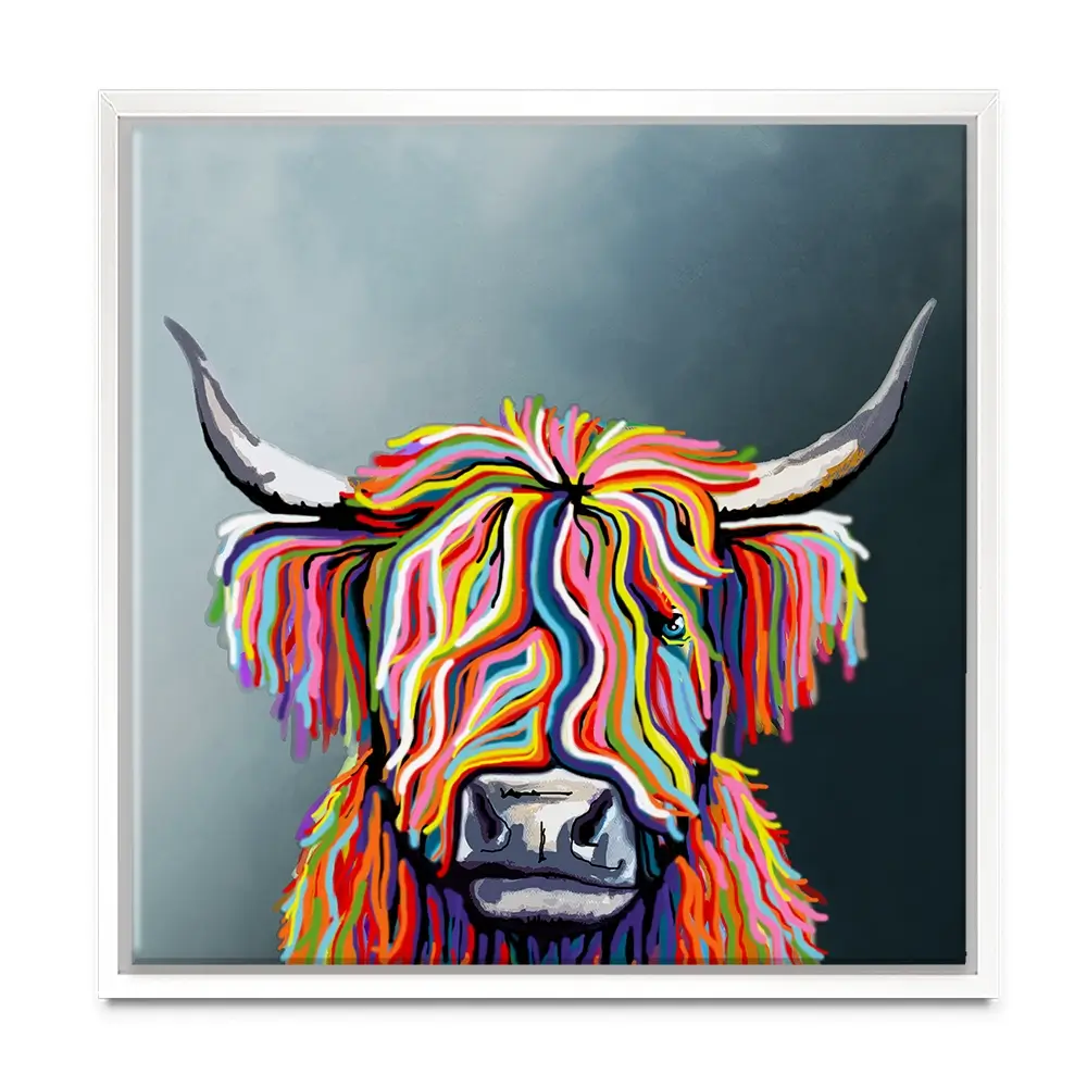 Highland Cow Square Canvas Print Highland Cow Square Canvas Print wall art product Independent