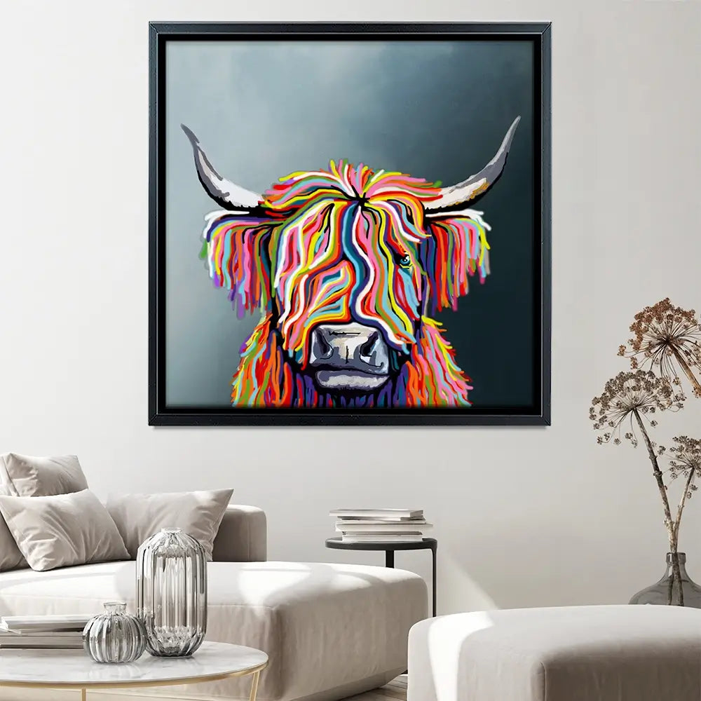 Highland Cow Square Canvas Print Highland Cow Square Canvas Print wall art product Independent