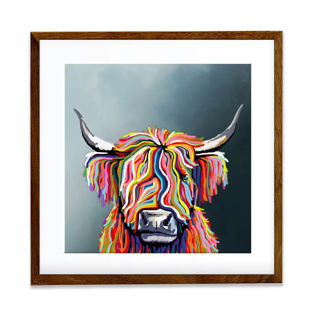 Highland Cow Square Framed Art Print Highland Cow Square Framed Art Print wall art product Independent
