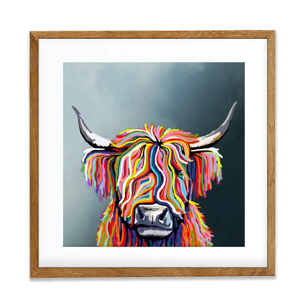 Highland Cow Square Framed Art Print Highland Cow Square Framed Art Print wall art product Independent