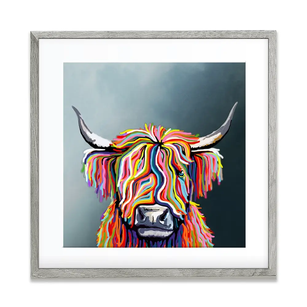 Highland Cow Square Framed Art Print Highland Cow Square Framed Art Print wall art product Independent