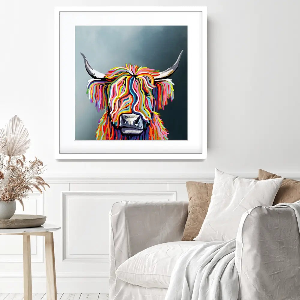 Highland Cow Square Framed Art Print Highland Cow Square Framed Art Print wall art product Independent