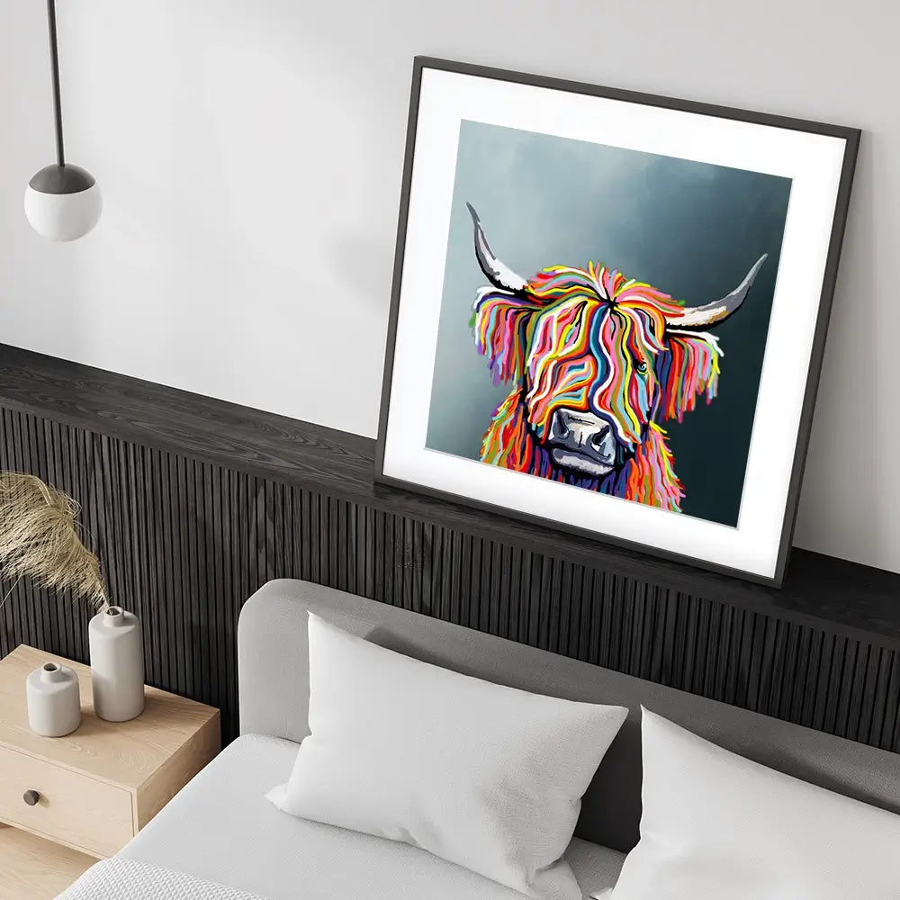Highland Cow Square Framed Art Print Highland Cow Square Framed Art Print wall art product Independent