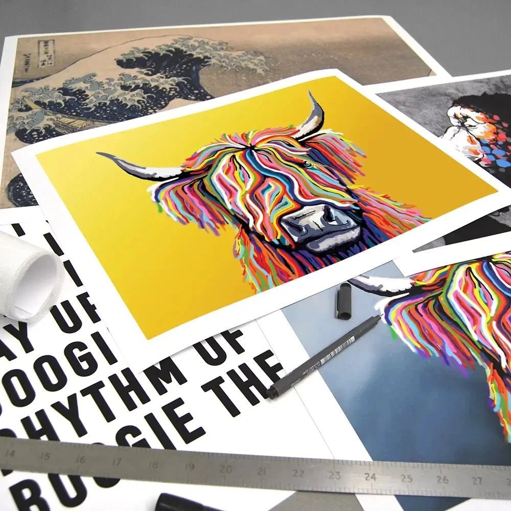 Highland Cow Yellow Art Print Highland Cow Yellow Art Print | Highland Cow Yellow Artwork wall art product Independent