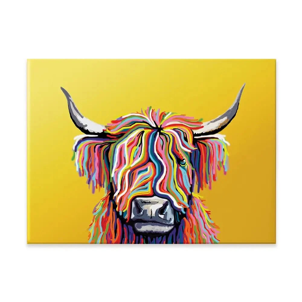 Highland Cow Yellow Canvas Print Highland Cow Yellow Canvas Print | Highland Cow Yellow Artwork wall art product Independent